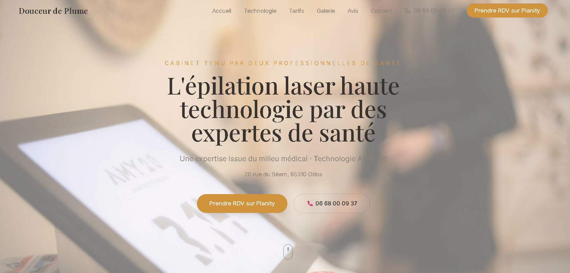 Douceur de Plume — Site vitrine · épilation laser médicale