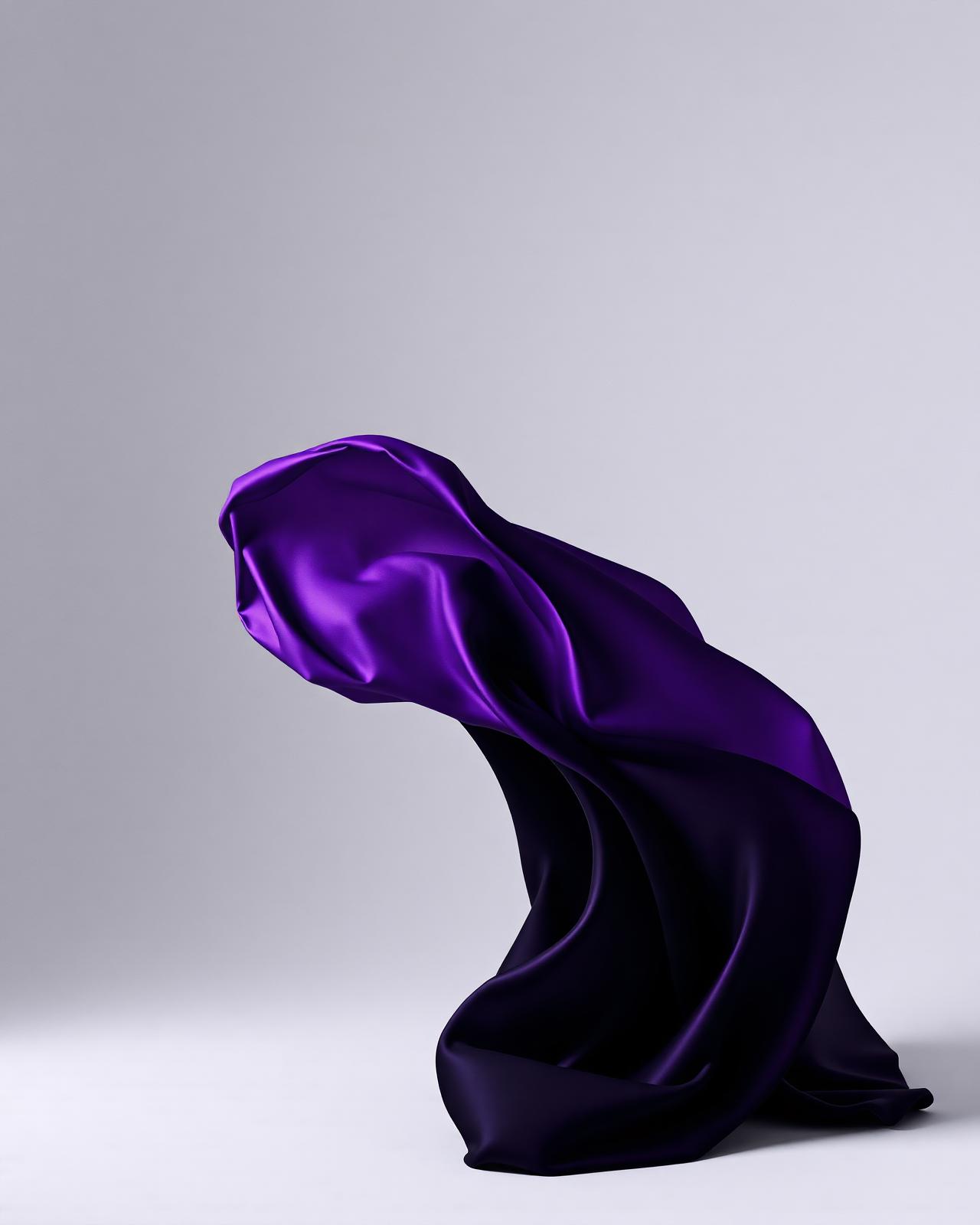 Soie violette en mouvement