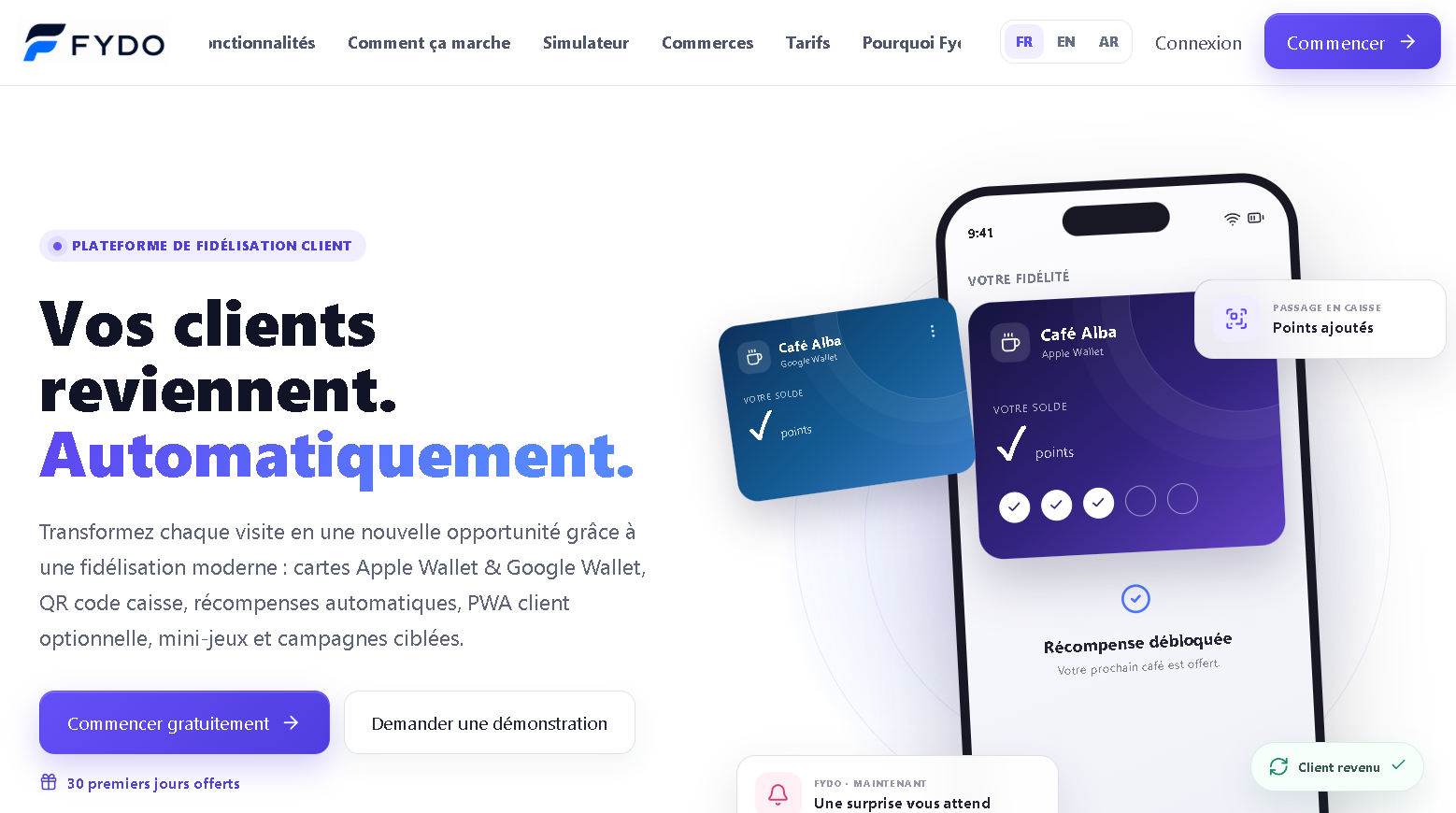 Fydo — Application mobile · Produit · projet Krenaly