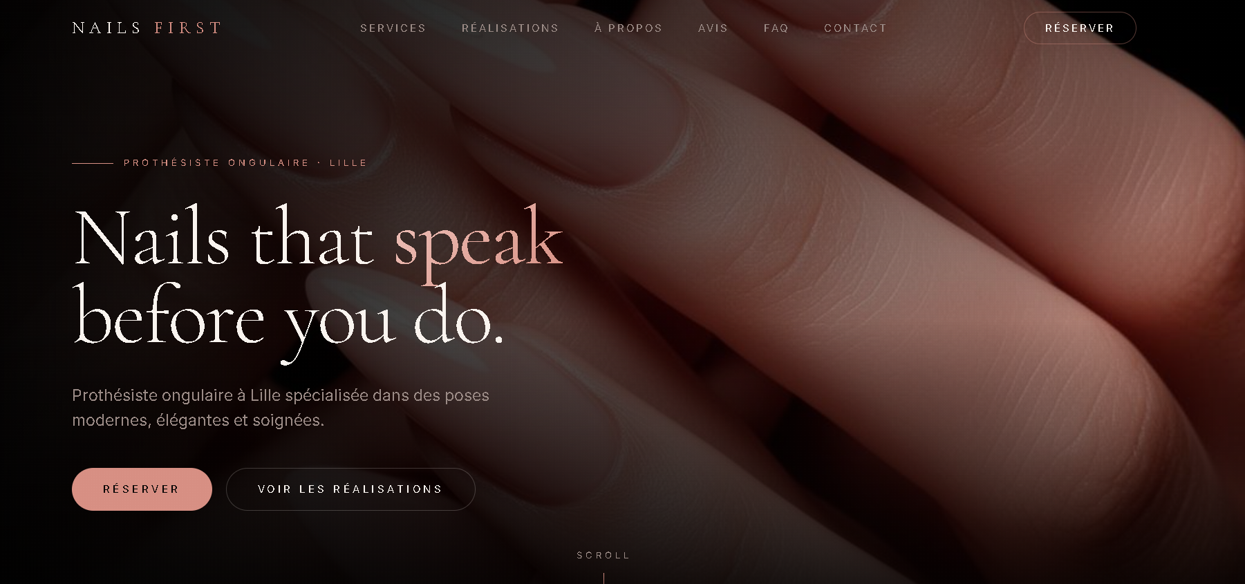 Nails First — Site vitrine · prothésiste ongulaire Lille