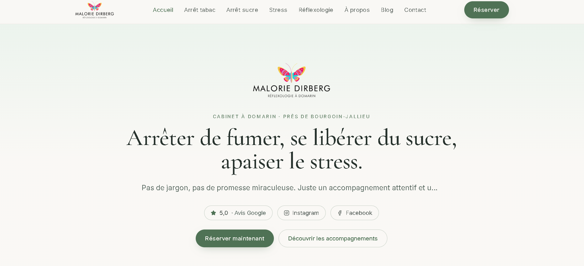 Malorie Dirberg — Site vitrine · réflexologie & accompagnement